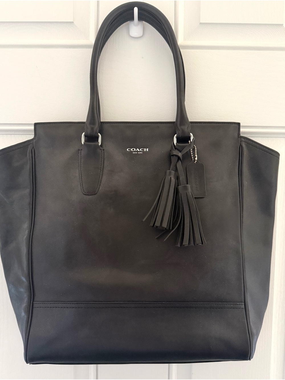 COACH Black Leather Legacy Tanner Carry All Tote